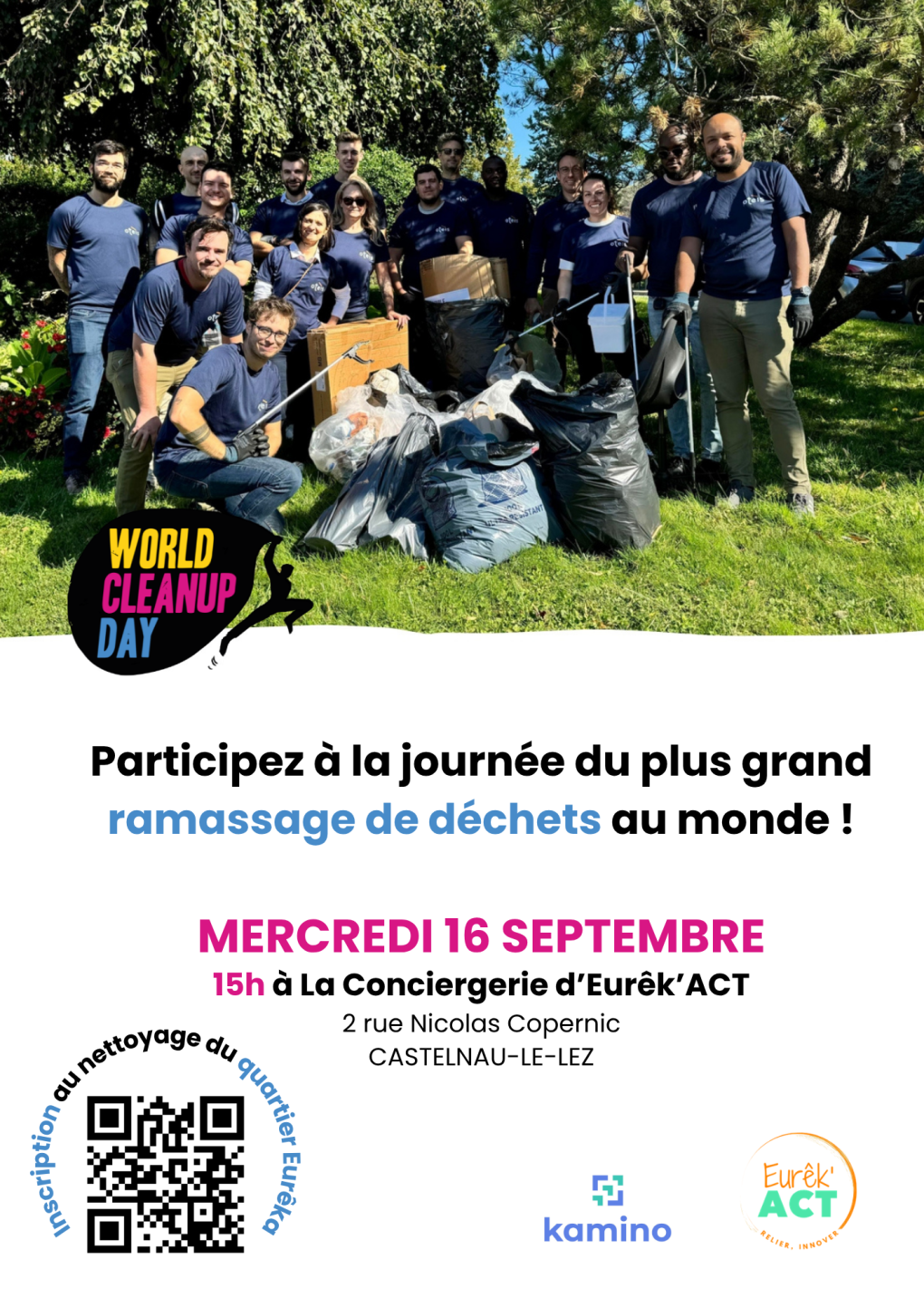 Affiche du ramassage de déchets à Eurêka
